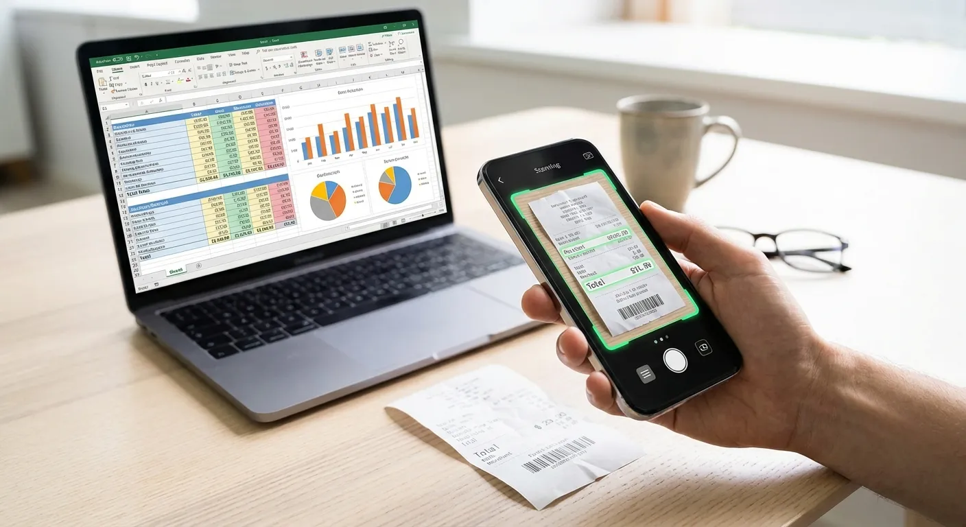 Recibo a Excel: Convierte Gastos Fácilmente (Freelancers) - Illustration