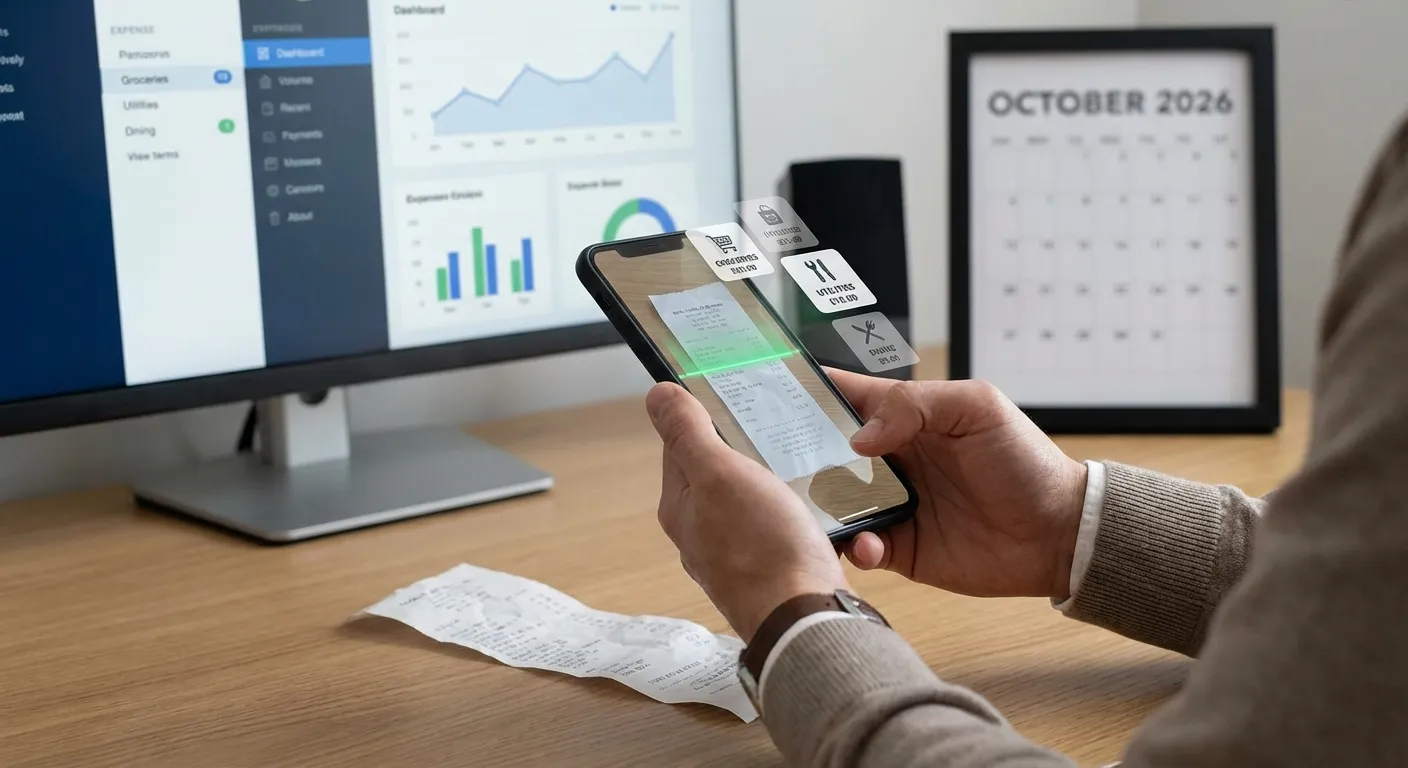 डिडक्टिबल खर्च ट्रैकिंग: सेल्फ-एम्प्लॉयड के लिए Portmoneo - Illustration