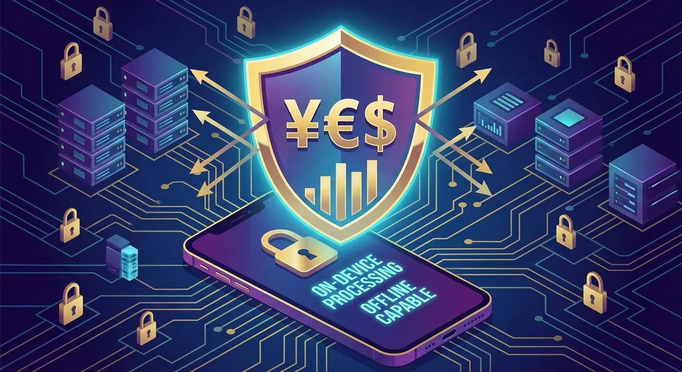 A digital security shield icon glowing green